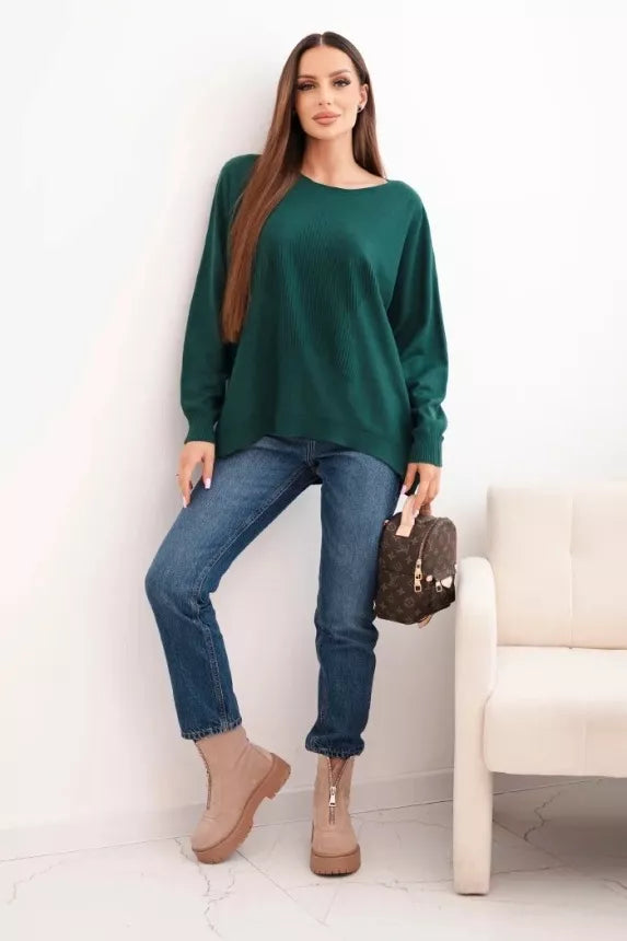 Women's dark green sweater Star