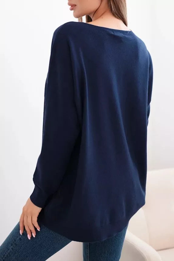 Women's navy blue sweater Star
