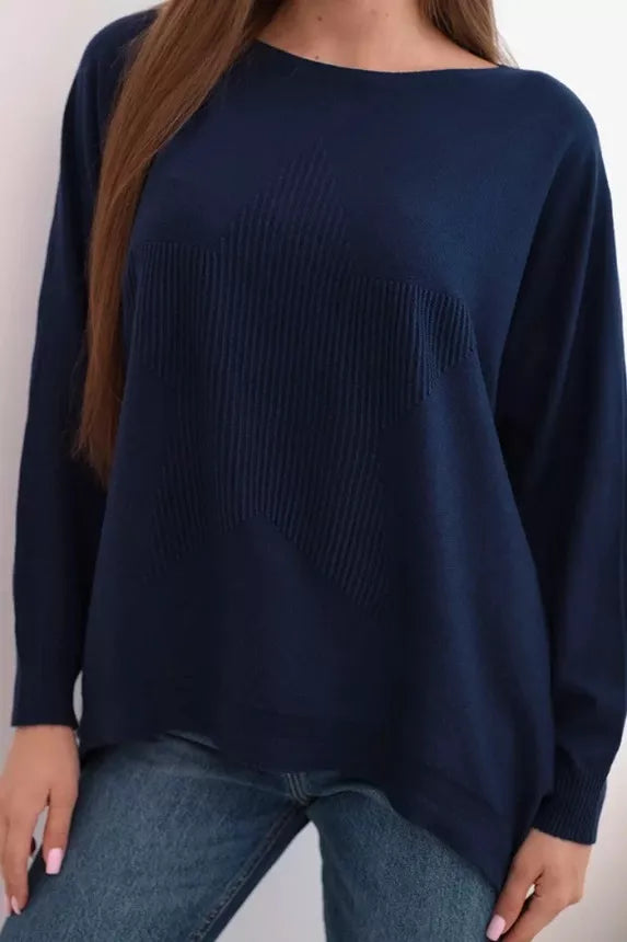 Women's navy blue sweater Star