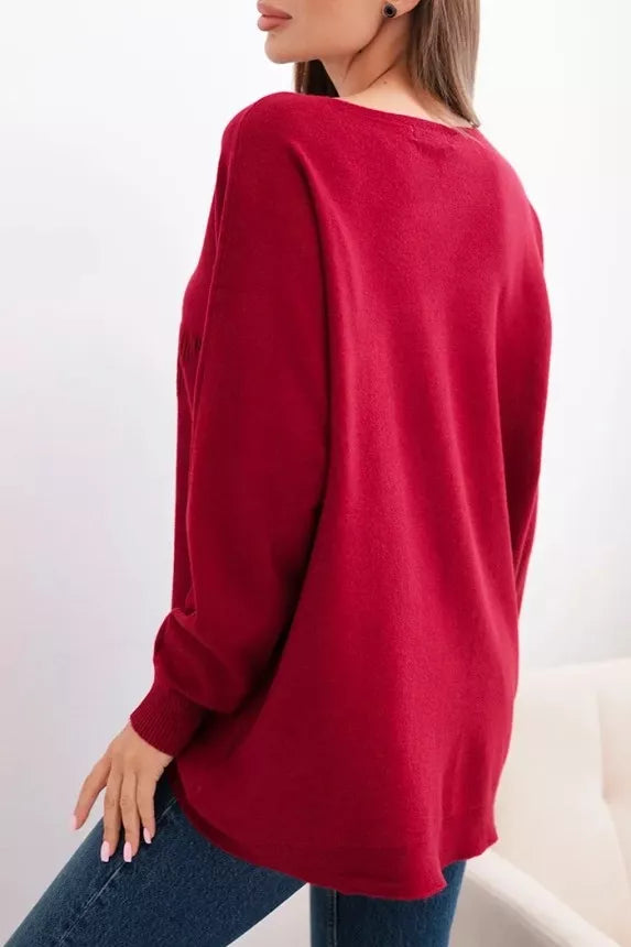 Women's burgundy sweater Star