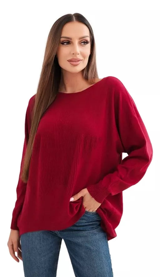 Women's burgundy sweater Star