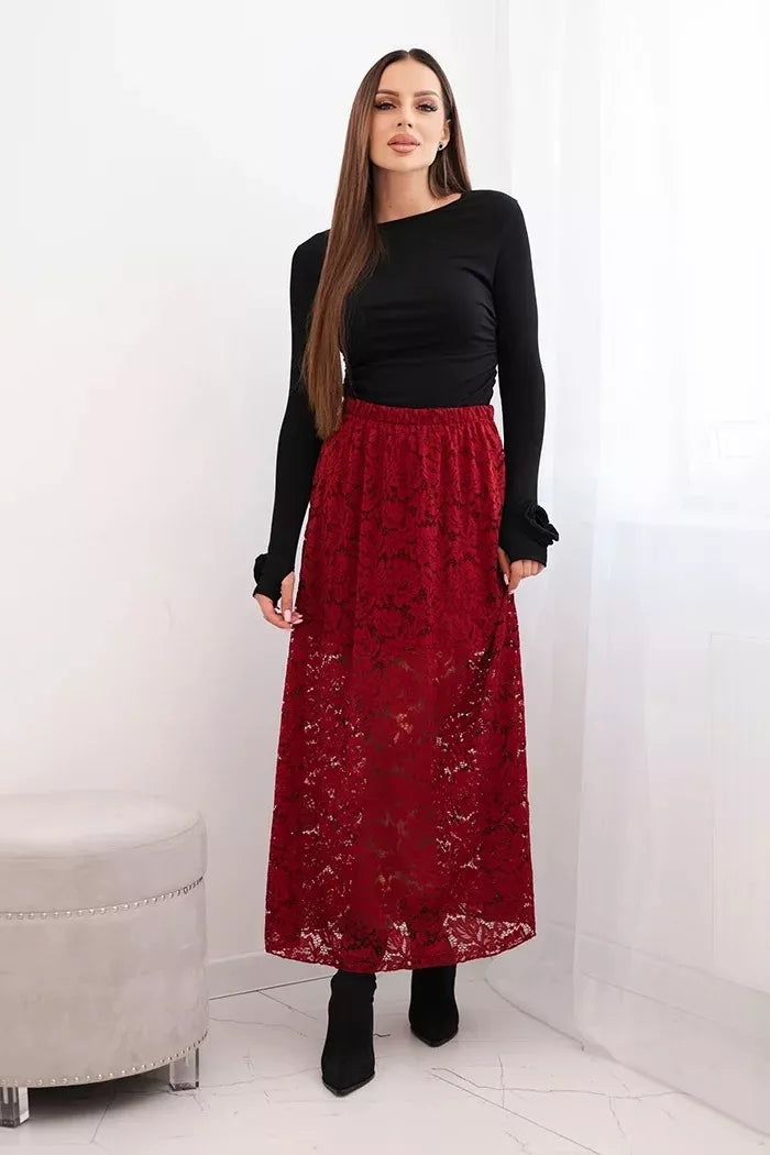 Women's burgundy skirt Silma