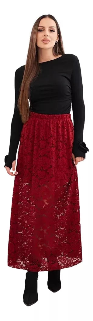 Women's burgundy skirt Silma