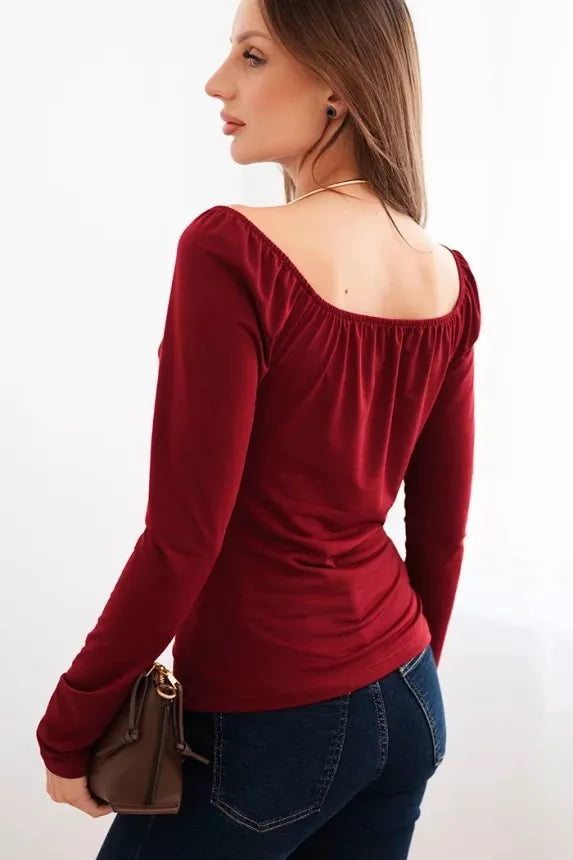 Women's burgundy blouse
