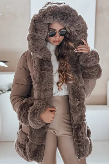 Women's brown jacket with fur City