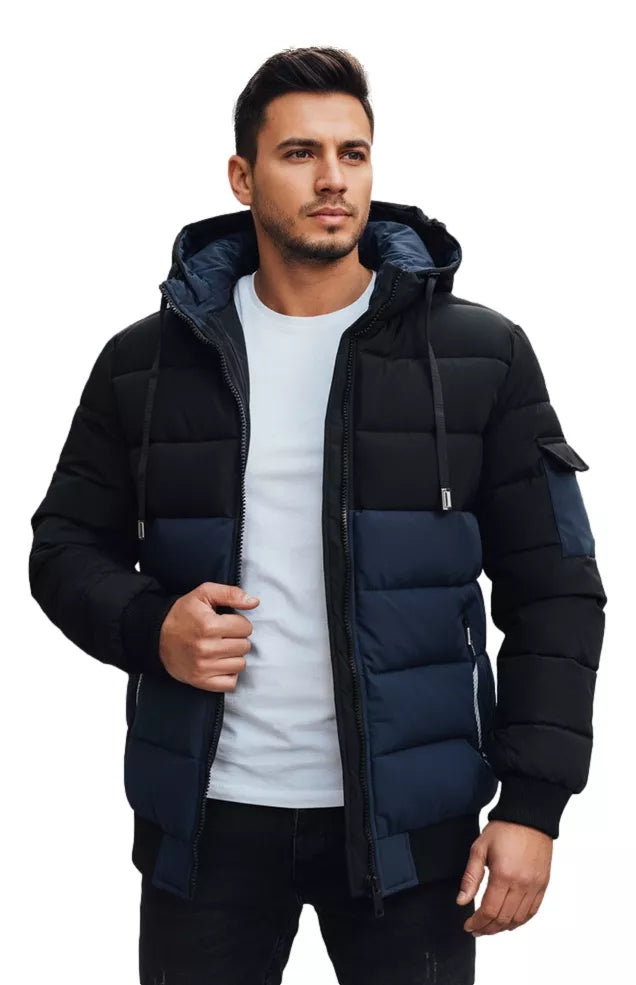 Vyriška juoda/tamsiai mėlyna žieminė striukė Oscar