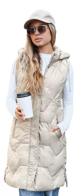 Women's long brown vest Lucy
