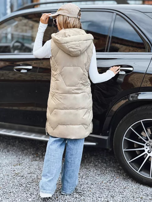 Women's long brown vest Lucy