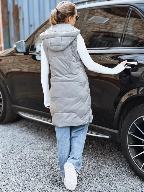 Women's long gray vest Lucy