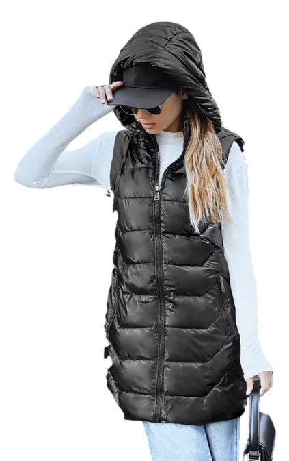 Women's black quilted vest Foxy