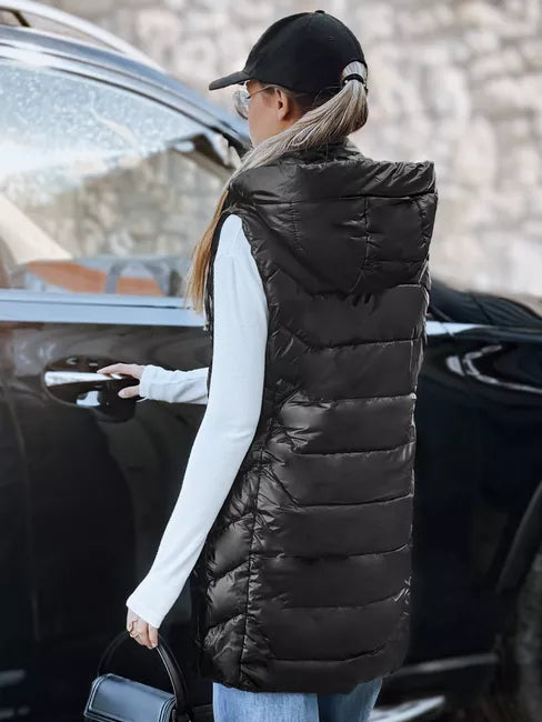 Women's black quilted vest Foxy