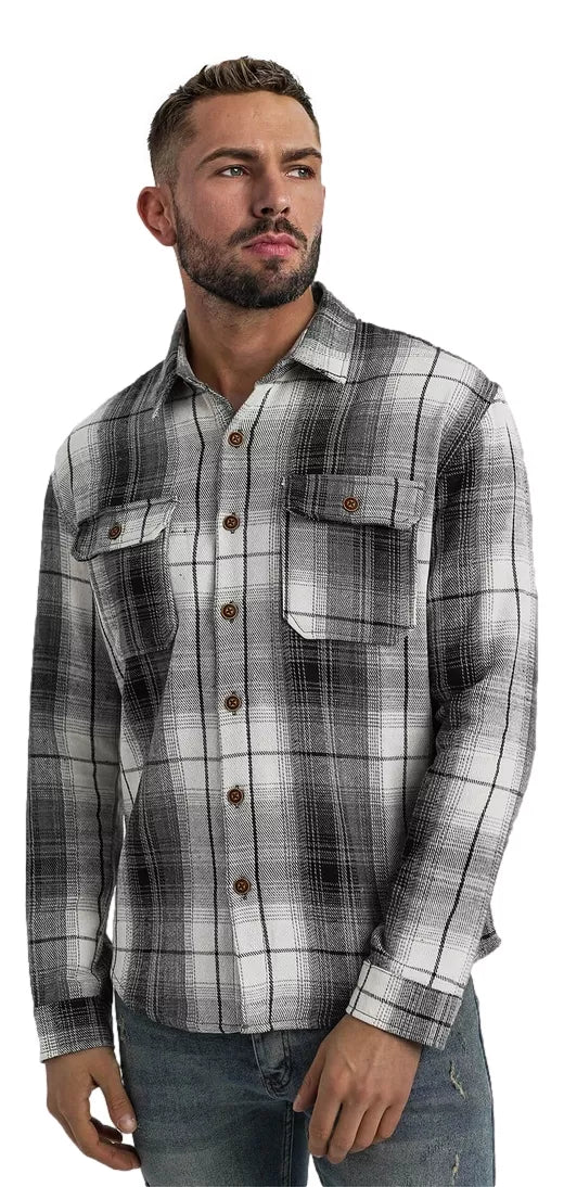 Men's black/white flannel shirt Cory