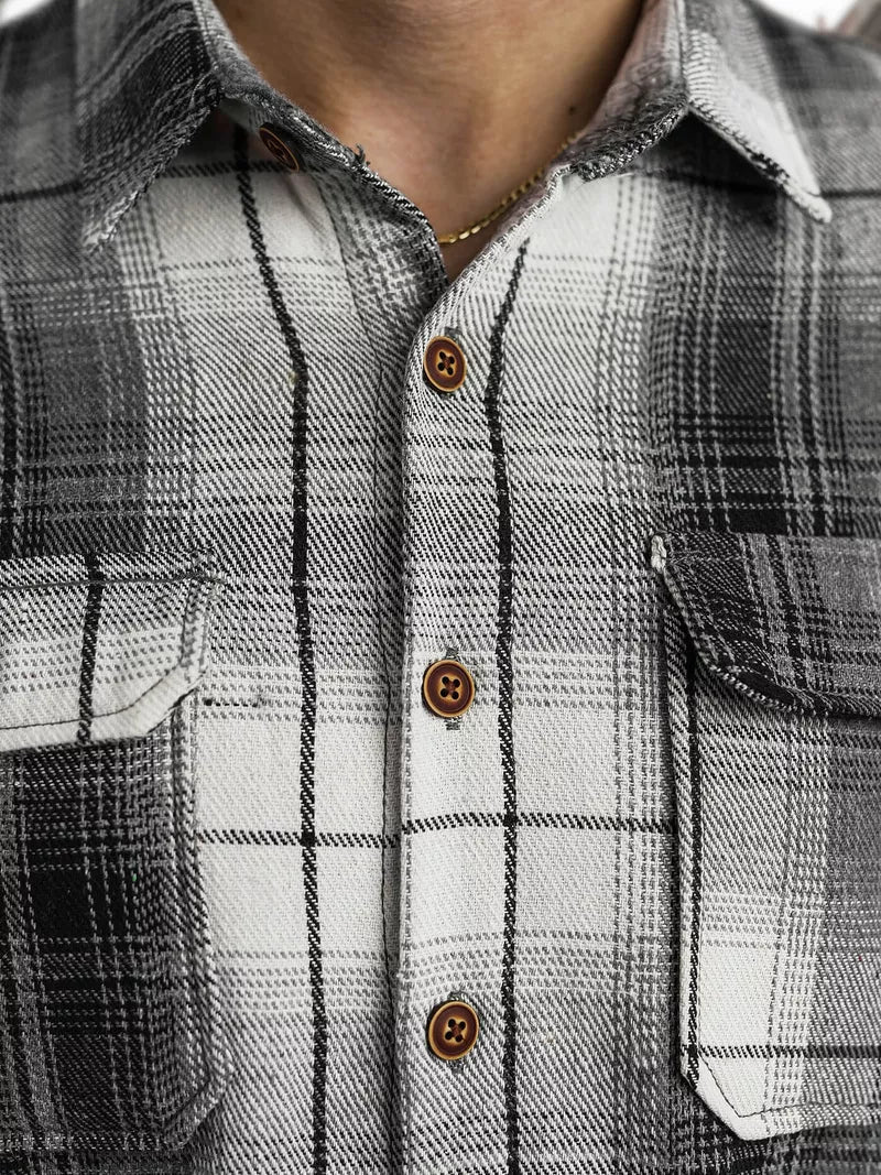 Men's black/white flannel shirt Cory