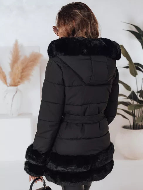 Women's black jacket with fur City