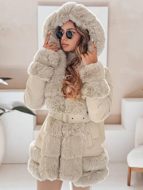 Women's brown jacket with fur City