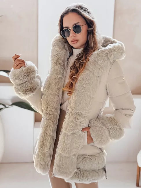 Women's brown jacket with fur City