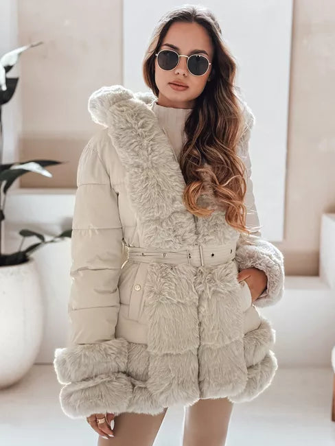 Women's brown jacket with fur City