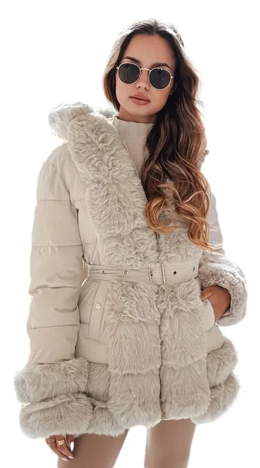 Women's brown jacket with fur City