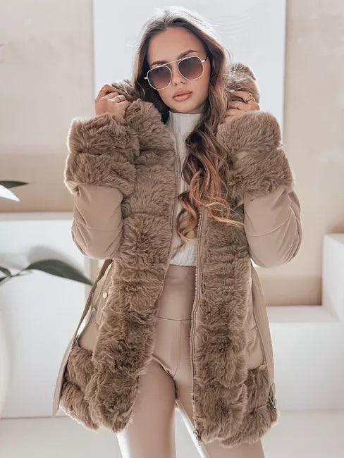 Women's brown jacket with fur City