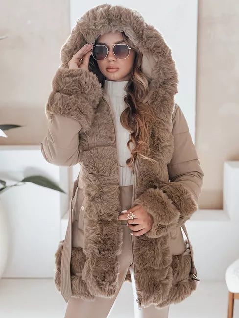 Women's brown jacket with fur City