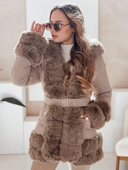 Women's brown jacket with fur City
