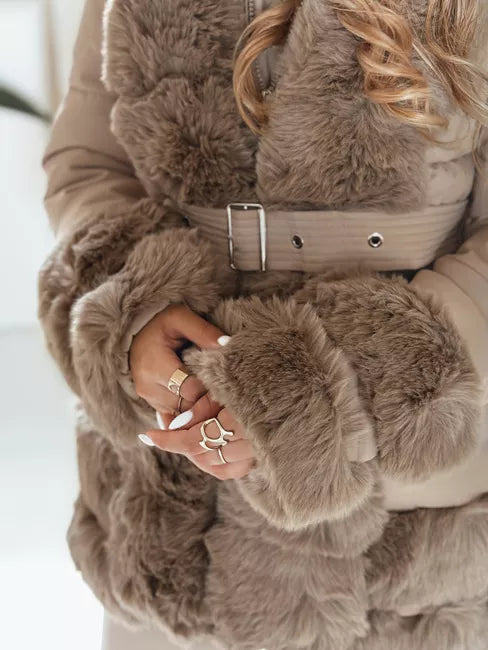 Women's brown jacket with fur City