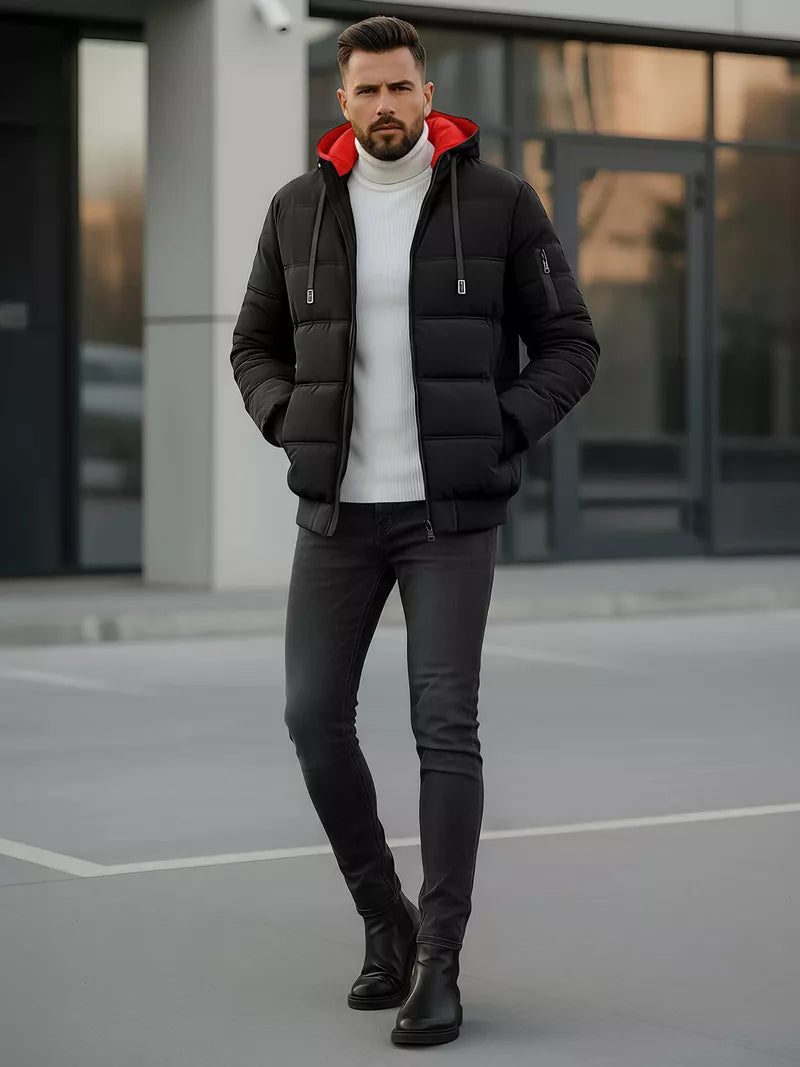 Men's black winter jacket Rock