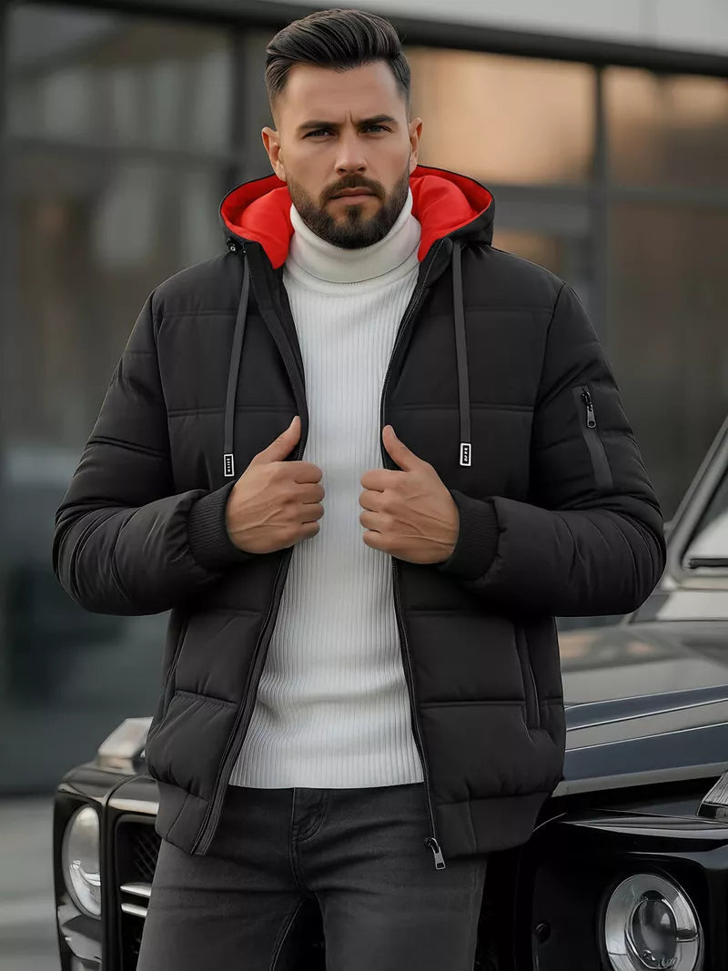 Men's black winter jacket Rock