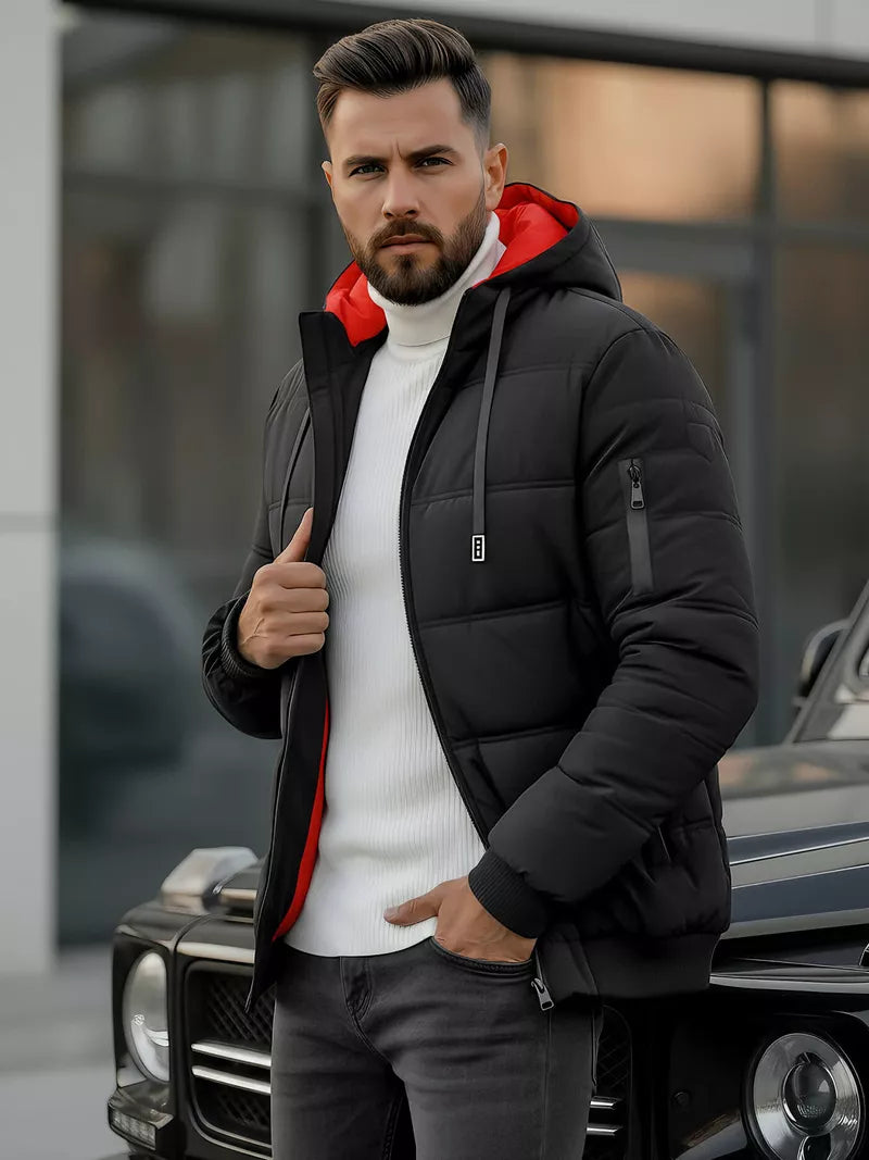 Men's black winter jacket Rock