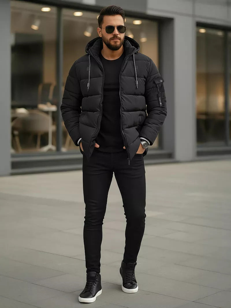 Men's black winter jacket Arte