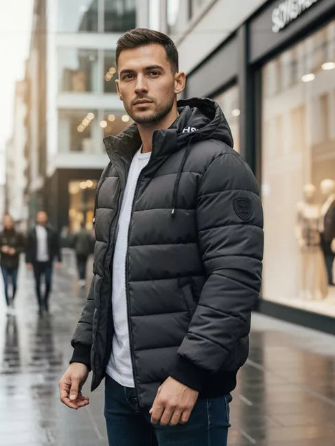 Vyriška tamsiai pilka žieminė striukė Jupiter