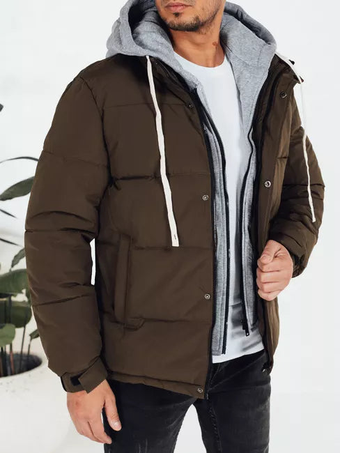 Men's dark brown winter jacket Blaze