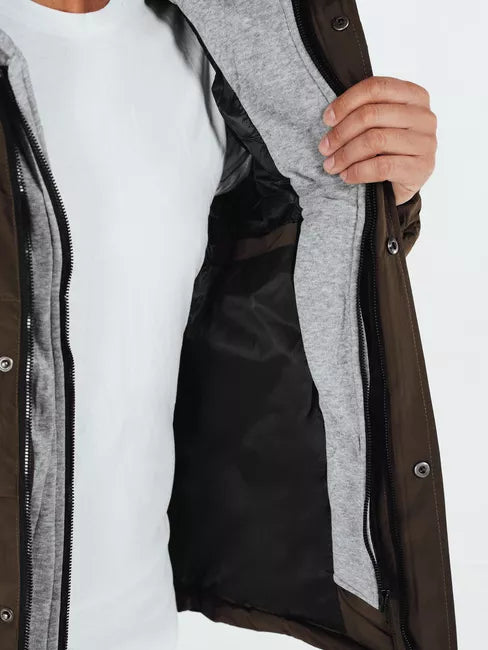 Men's dark brown winter jacket Blaze