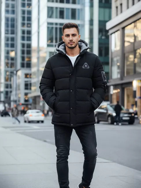 Vyriška juoda žieminė striukė Race