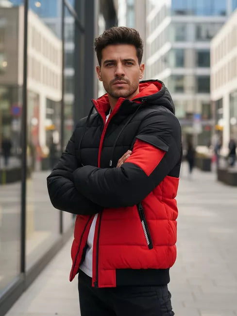 Vyriška juoda/raudona žieminė striukė Oscar