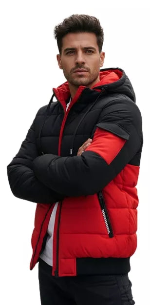 Vyriška juoda/raudona žieminė striukė Oscar