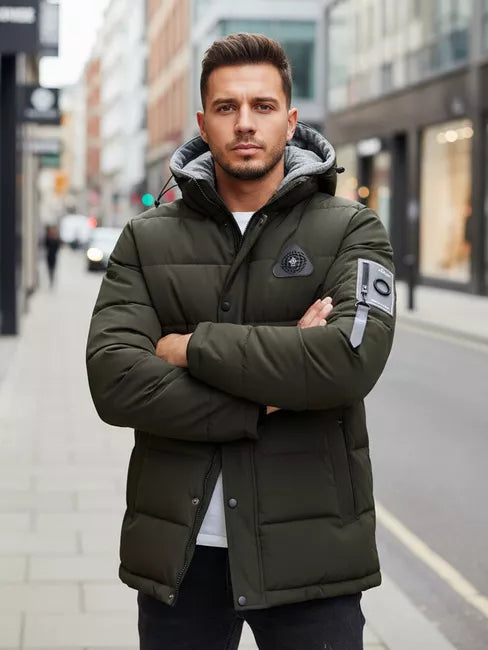 Vyriška tamsiai žalia žieminė striukė Race