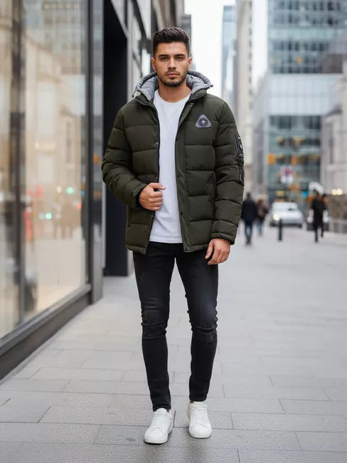 Vyriška tamsiai žalia žieminė striukė Race