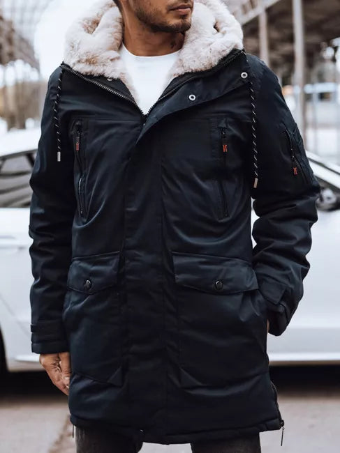 Vyriška tamsiai mėlyna žieminė striukė Space