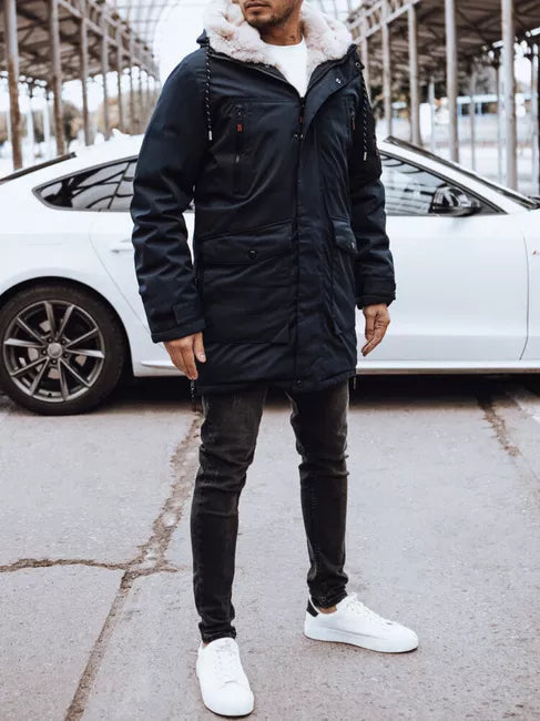 Vyriška tamsiai mėlyna žieminė striukė Space