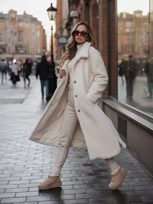 Women's long brown winter coat Fabio