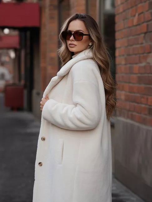 Women's long brown winter coat Fabio