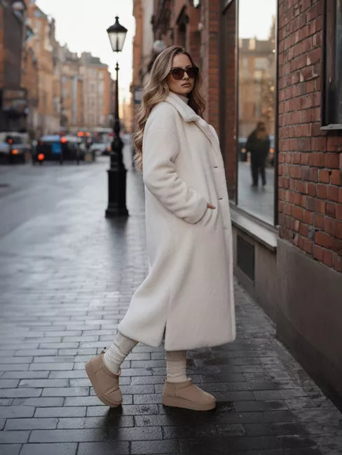 Women's long brown winter coat Fabio