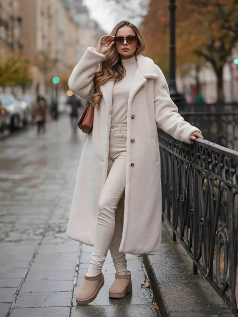 Women's long brown winter coat Fabio