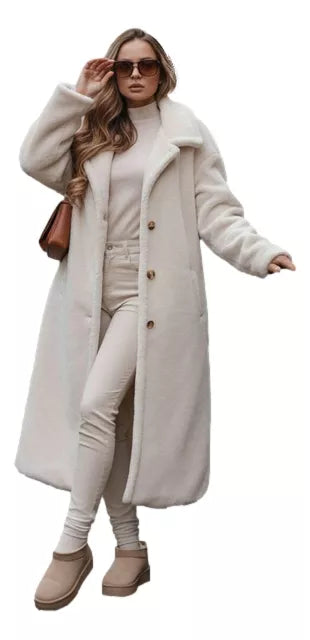 Women's long brown winter coat Fabio