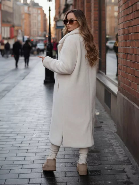 Women's long brown winter coat Fabio