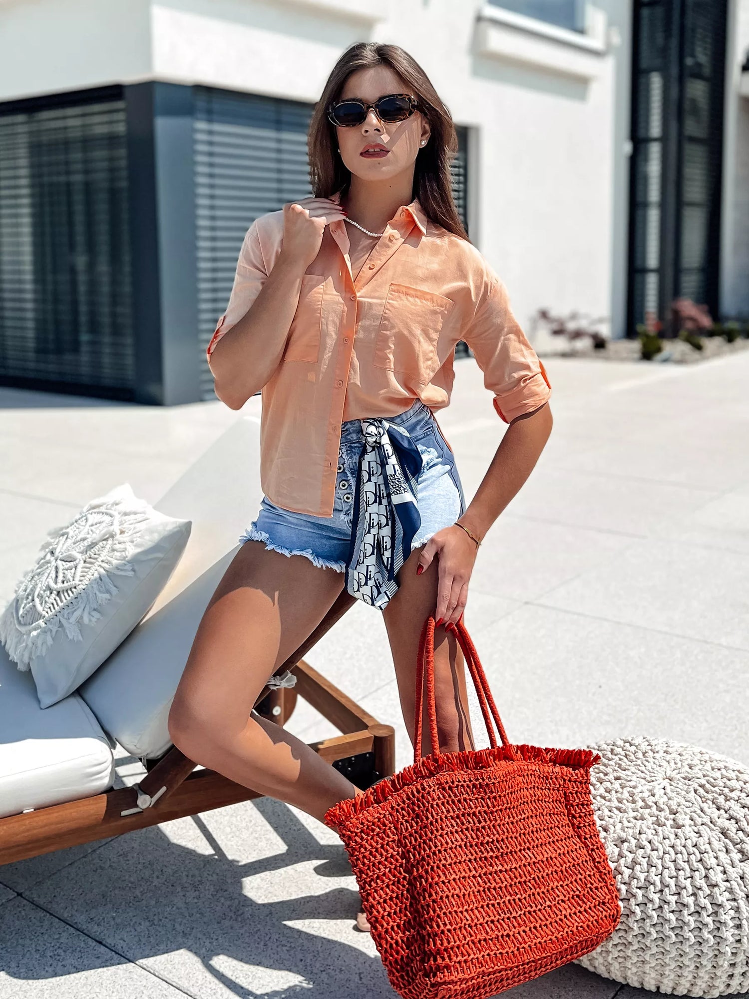 Women's peach shirt Stylish