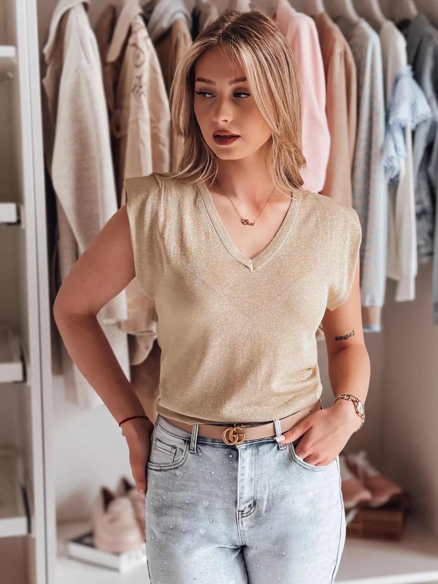 Women's brown blouse SELFINA