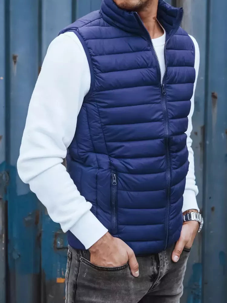 Men's dark blue quilted vest Mamor