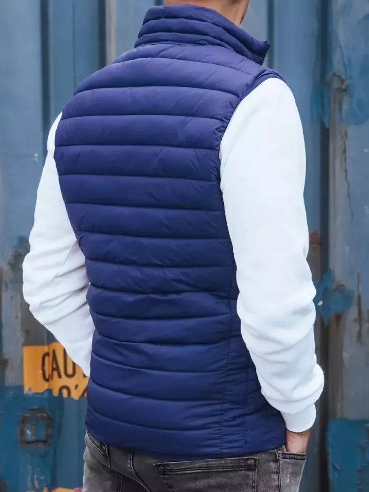 Men's dark blue quilted vest Mamor